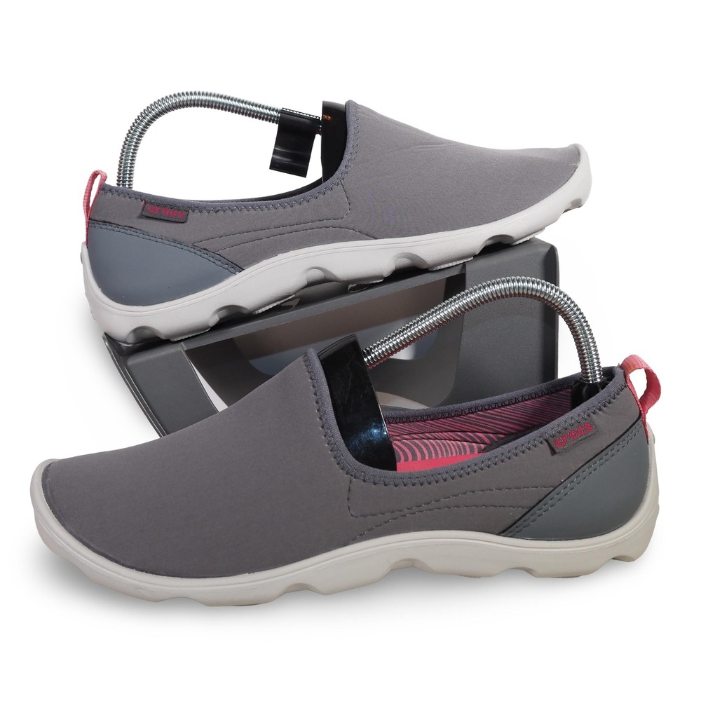 Crocs Duet Busy Day Skimmer Womens 10 Gray Graphite Slip On Comfort Shoes 14698